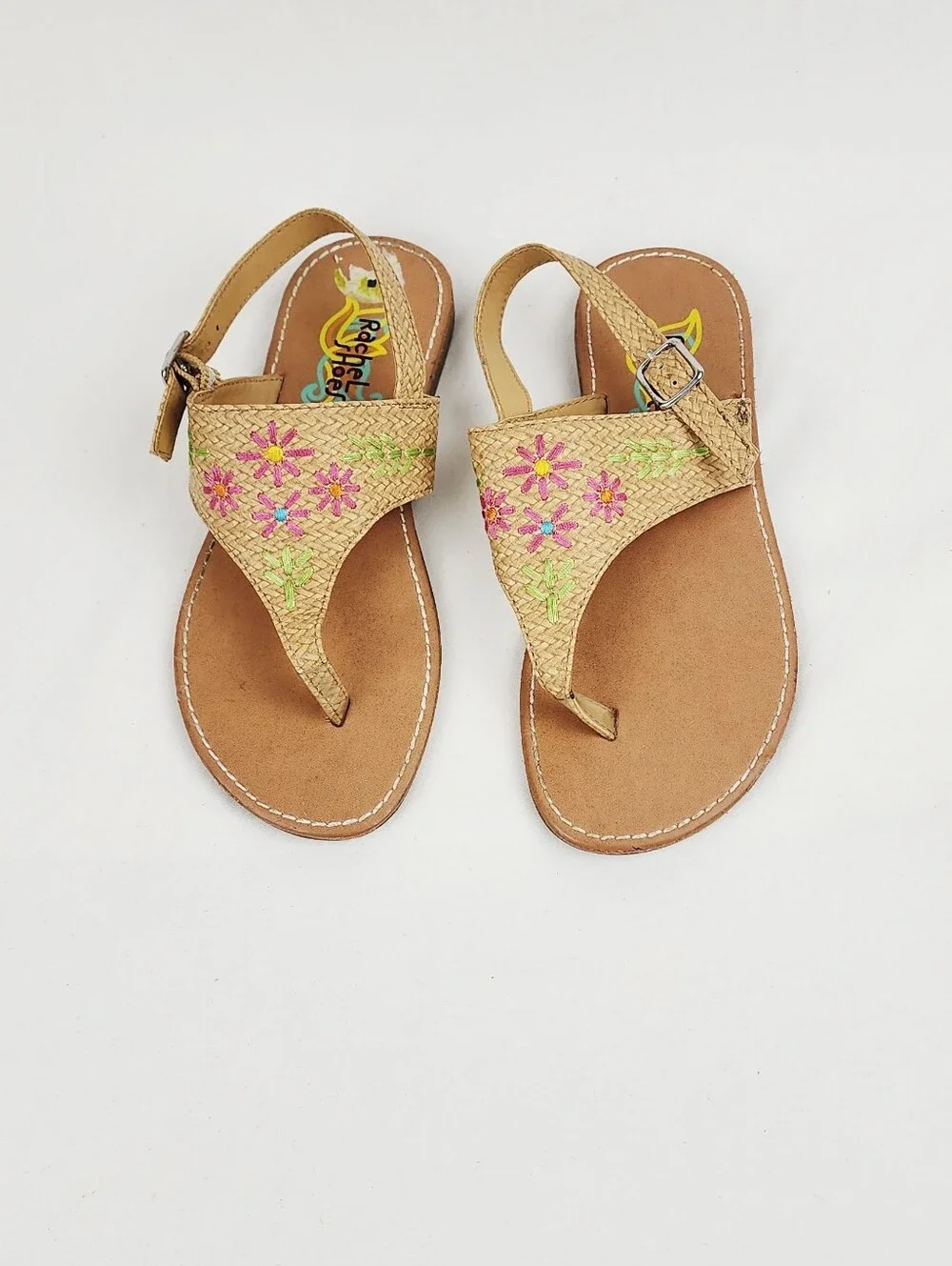 Rachel Shoes Girl Tan Emboidery Sandals